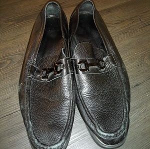 Black leather Ferragamo loafer
